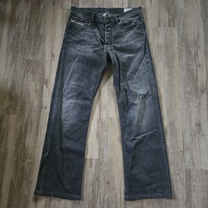 Diesel Inndustry Men's Quratt Black Jeans Bytton Fly 100 Cow Leather 33x32